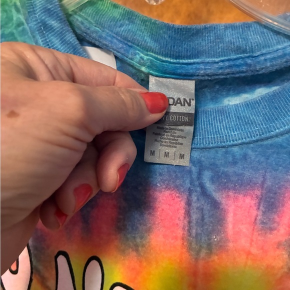 Tie-Dye Mushroom Graphic Tee "EMO NITE Makes Me Happy" Medium - Picture 2 of 3